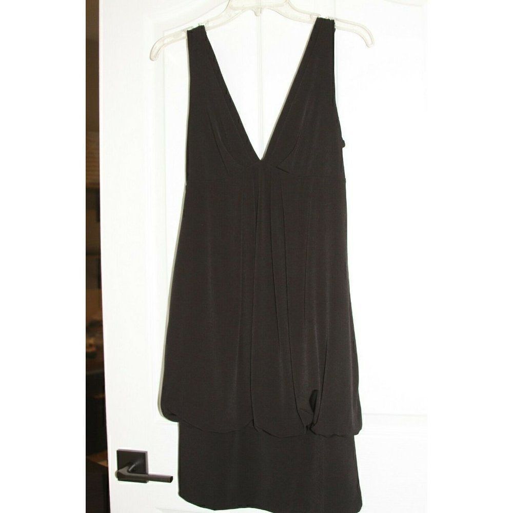 AGB Little Black Dress V-Neck Bubble Hem Cocktail Womens Size 10